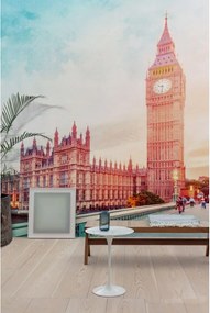 Fotomurale GRANDECOLIFE Bigben, azzurro, arancio 371X280 cm