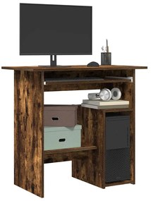 Scrivania Rovere Fumo 80x45x74 Cm İn Legno Multistrato /