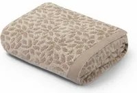 Asciugamano viso 50x100 cm fiori tortora in cotone