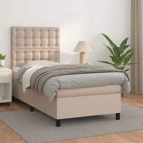 Giroletto A Molle Con Materasso Cappuccino 90x190 Cm Similpelle /