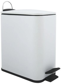 Cestino per la spazzatura bianco opaco in acciaio con pedale 5 l Erik – Spirella