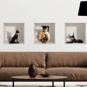 Set di 3 adesivi murali 3D egiziani - Ambiance