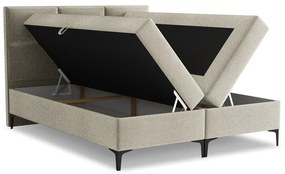 Letto boxspring grigio tortora con contenitore 180x200 cm Pakalana – Makamii