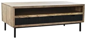 Tavolino da Caffè DKD Home Decor Nero Marrone Chiaro Metallo Legno di mango 120 x 60 x 45 cm