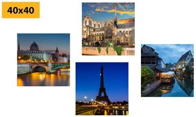 Set di quadri – Parigi notturna romantica