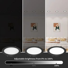 Immax NEO 07296L - Downlight LED dimmerabile da incasso / LED 12W / 230V / Wi-Fi / Ø 12 cm / nero