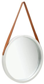 Specchio Da Parete Con Cinghia 50 Cm Argento /