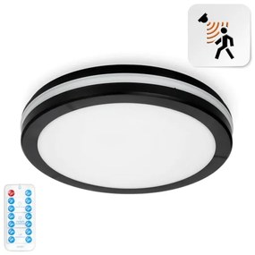 Plafoniera LED bagno con sensore LED/24W/230V pr. 30 cm nera + telecomando