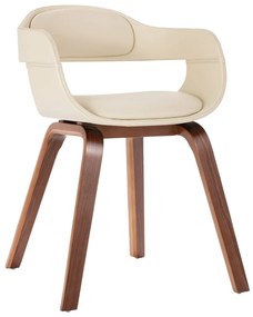 Sedia Da Pranzo Bianco İn Legno Piegato E Similpelle /