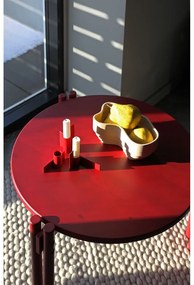 Tavolino rotondo rosso in legno di pino ø 80 cm Sticks - Karup Design