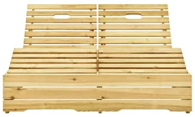 Lettino prendisole doppio in legno di pino impregnato