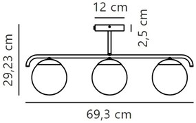 Nordlux - Lampadario a sospensione con supporto rigido GRANT 3xE14/25W/230V nero