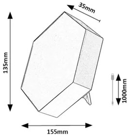Rabalux 76023 - Lampada da tavolo dimmerabile LED RGB JOCKER LED/1W/5V + DO