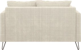 Divano color crema con rivestimento in ciniglia 140 cm Freya – Ropez