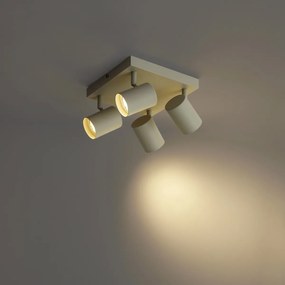 Plafoniera moderna beige a 4 luci regolabile - Jeana