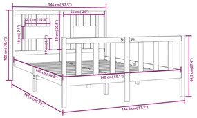 Giroletto Bianco in Legno Massello 140x190 cm