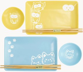 Set di 6 piattini in porcellana Sushi Kawaii Shiba