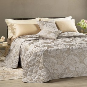 Copriletto Trapuntato in Raso Jacquard Rose Matrimoniale