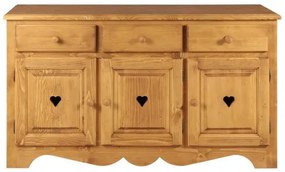 Base credenza 3 ante con cuore e 3 cassetti - LM-AOS02