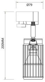 Faretto VERTICAL per sistema a binario 1xGU10/8W/230V nero