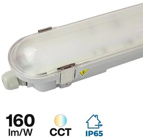 Plafoniera LED Stagna 120cm 40W CCT 6.400lm - con driver Philips CertaDrive Colore Bianco Variabile CCT