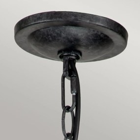 Lampadario Per Esterno Nordico Blacksmith Acciaio Nero Antico Vetro 1 Luce E27