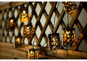 Catena LED solare 10xE12/3,65m IP44 bianco caldo