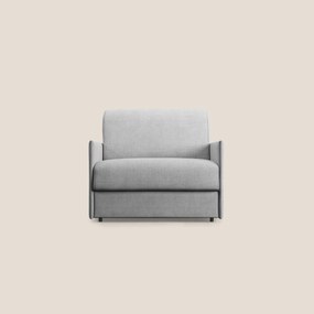 Evans poltrona letto in morbido tessuto impermeabile T02 grigio chiaro