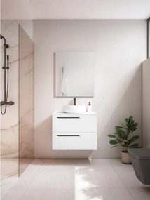 Mobile da bagno sospeso sotto lavabo L 70 x H 55 x P 39.5 cm bianco laccato opaco, 2 cassetti VISOBATH Mia