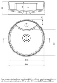 Deante CQS_5U4B - Lavabo da appoggio SILIA pr. 36 cm granito/beige