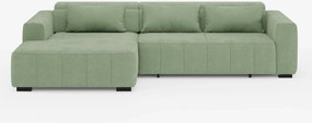 Doric Divano angolare con penisola e sedute allungabili con relax elettrico - poggiatesta reclinabili in tessuto smacchiabile T23