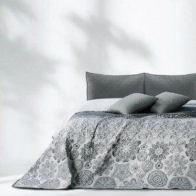 Copriletto bifacciale in microfibra bianco e grigio, 220 x 240 cm Alhambra - DecoKing