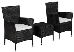 Set Da Bistrot 3 Pz İn Polyrattan Nero /