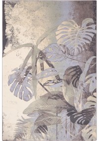 Tappeto in lana grigio crema 200x300 cm Plants - Agnella