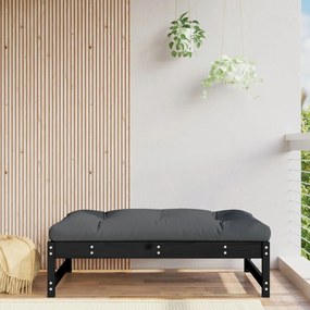 Poggiapiedi Da Giardino 120x80 Cm Legno Massello Di Pino Nero /