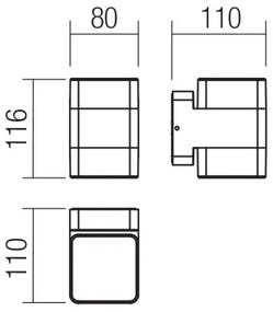 Redo 90492 - Applique a LED da esterno TOK LED/14,8W/230V IP44 antracite