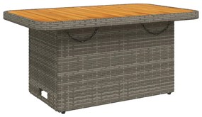 Set da pranzo da giardino 2 pz con cuscini in polyrattan grigio