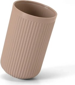 Porta spazzolini rosa in plastica cannettata rigida Arizona