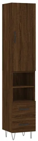 Credenza rovere marrone 34,5x34x180 cm in legno multistrato