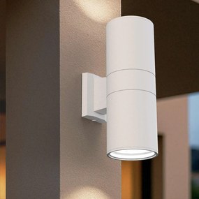 Applique Cilindrica Bidirezionale XL, IP54, Con 2 basi E27 - Bianca Base E27