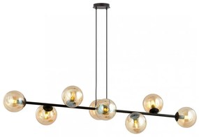 Lampadario a sospensione ROSSI 8 BL in acciaio e vetro 8xE14 Colore delle Sfere Miele