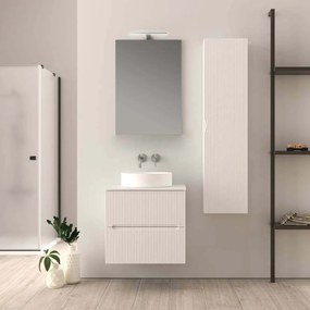 Mobile bagno sospeso bianco opaco 60 cm cannettato Palermo