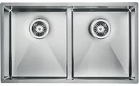 Lavello ZEFFIRO F3 2 vasche ACCIAIO INOX, incasso SLIM - SOTTOTOP - FILOTOP 74,5X44 prof. 19 012082.X0.01.2022