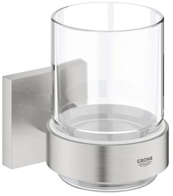 GROHE 41097DC0 - Bicchiere con supporto START CUBE in acciaio inox