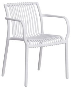 Set di 6 sedie da giardino con braccioli Athena NEW GARDEN, seduta bianca