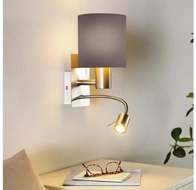 Eglo 96481 - Lampada LED flessibile PASTERI 1xE27/40W+LED/3,8W grigio