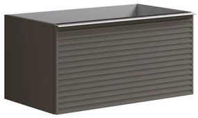 Mobile da bagno sospeso sotto lavabo L 80 x H 40 x P 45.5 cm grigio laccato opaco, 1 cassetto Pixel stripes