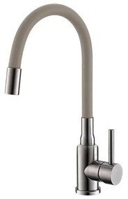 ALVEUS 1144429-Rubinetto per lavello con braccio flessible MINTAS 34 cm acciaio/beige