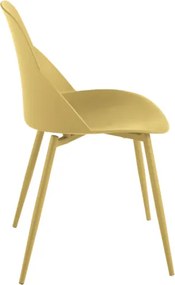 Sedia in polipropilene Giallo con gambe in metallo - MILA 2 sedie