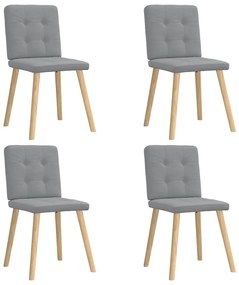 Sedie Da Pranzo 4 Pz Grigio Chiaro İn Tessuto /